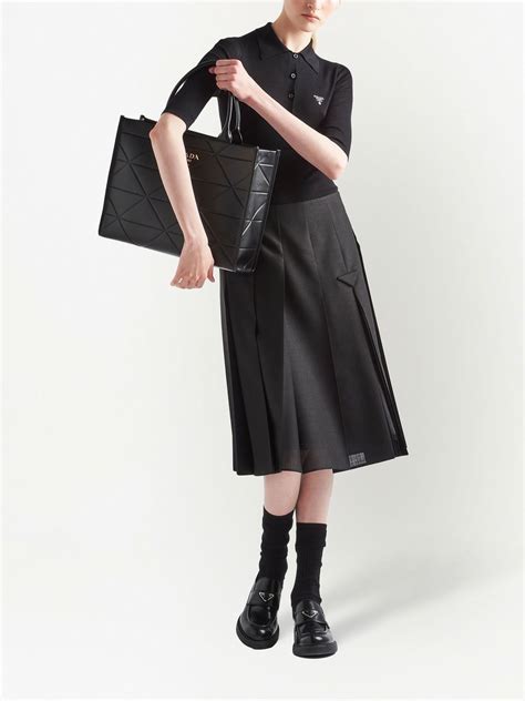 prada logo skirt|prada pleated skirt.